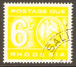 Rhodesia 1970 6c Pale lemon-Postage Due. SGD21.